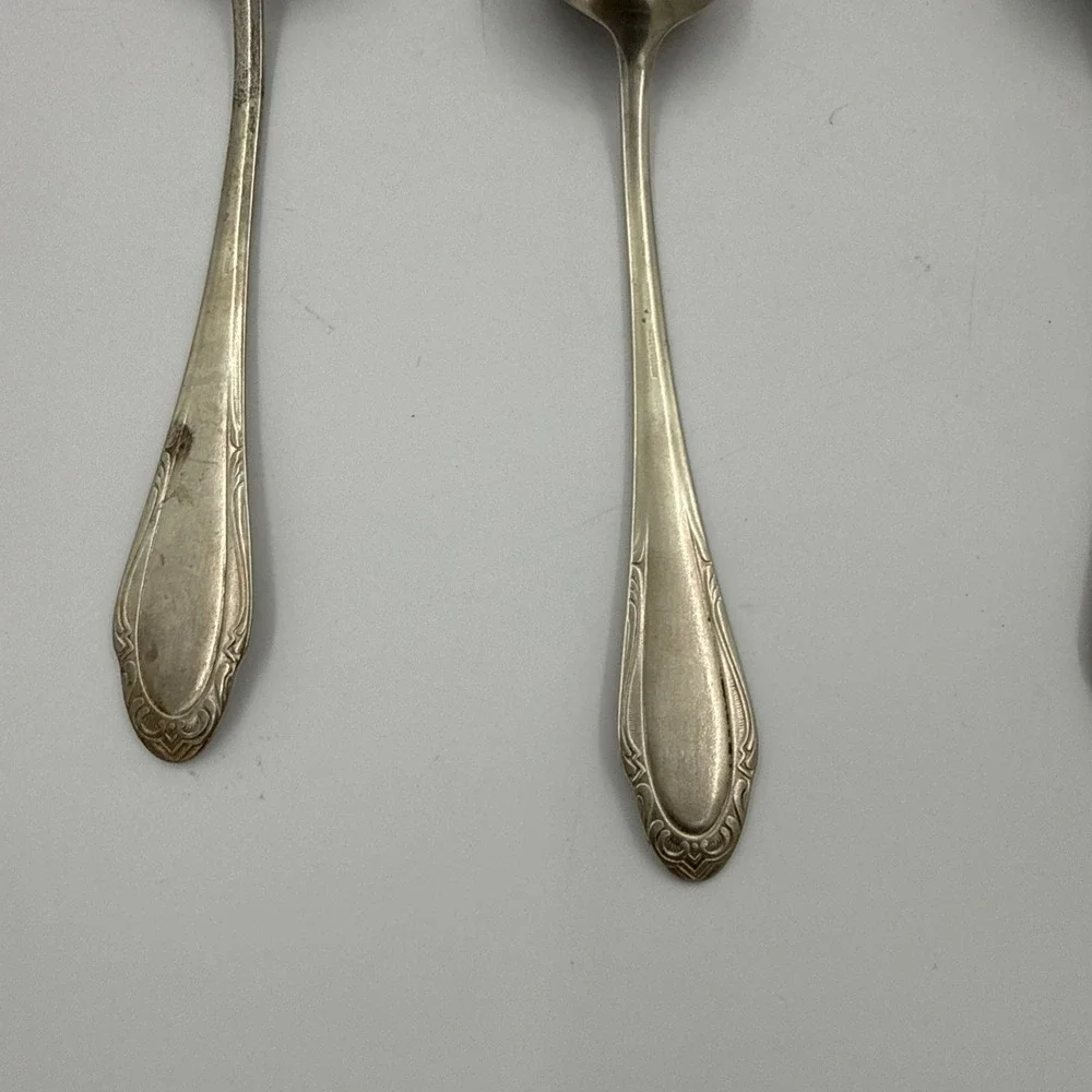 Silvia Made In Germany Vintage Silver Plated Spoons Rococo Style